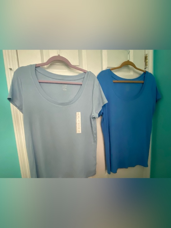 A New Day Tops - Lot of (2) A New Day Short Sleeve Tops (1) Lt. Blue NWT XL & (1) Med. Blue XXL.
